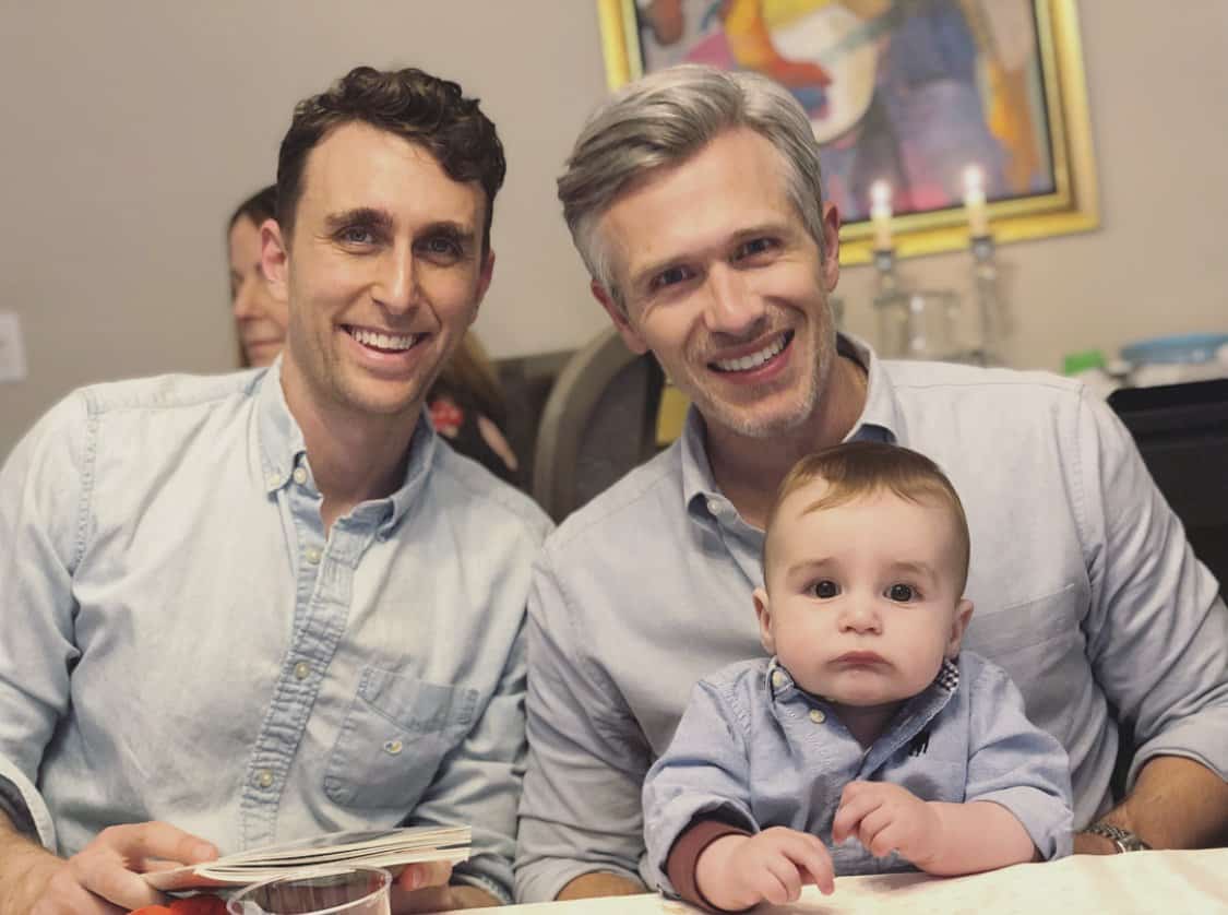 Nate Clark - with husband Allen Loeb and son Cary - Passover Seder
